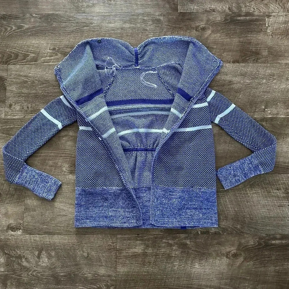 Ivivva Girls Size 10 Feelin Toasty Knit Wrap Sweater Cardigan Blue